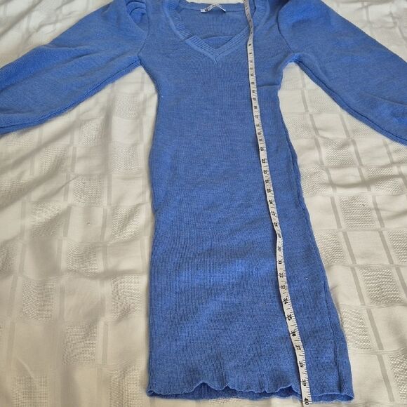 Chic Long Sleeve Sweater Blue Dress - Picture 13 of 16